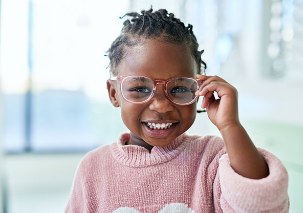 Little girl with glasses