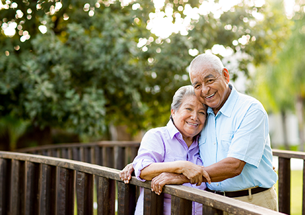 An elderly Hispanic couple