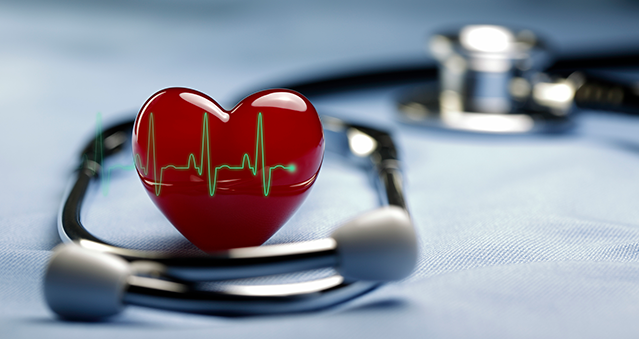 A heart with a stethoscope