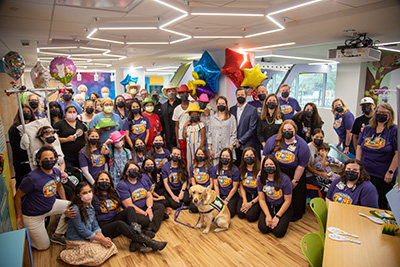 Garth Brooks, staff, patients and families at The Zone ribbon cutting