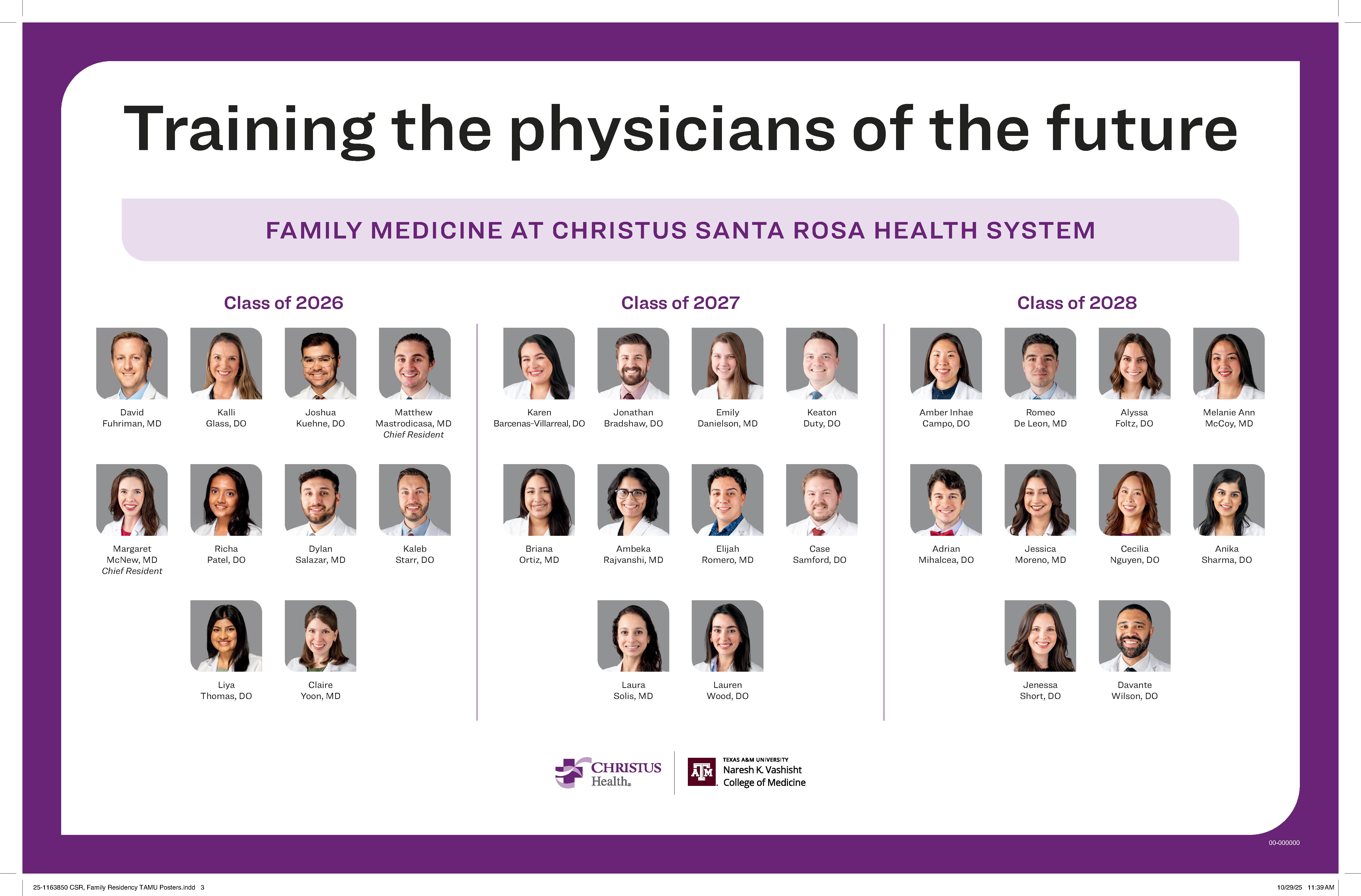 2025 - 2026 Santa Rosa Family Medicine Residents