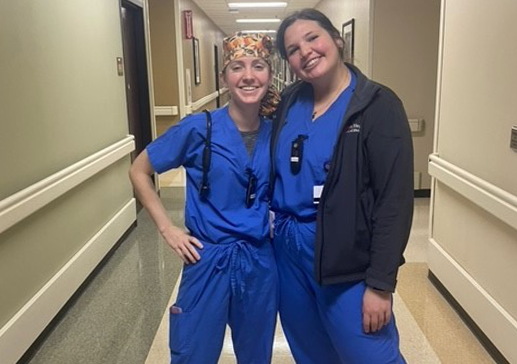 Two inpatient interns posing for the camera