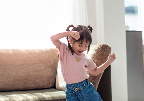A little girl dancing 