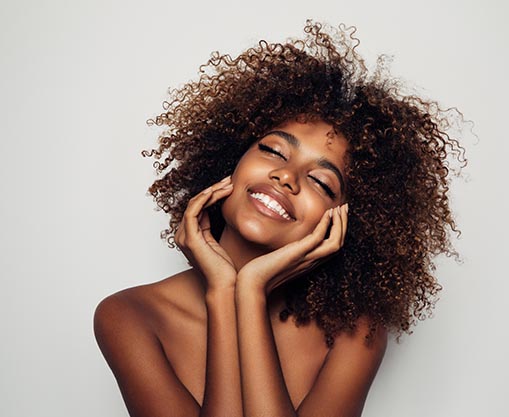 Beautiful afro woman with perfect make-up