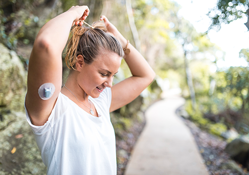 Diabetic woman on a run