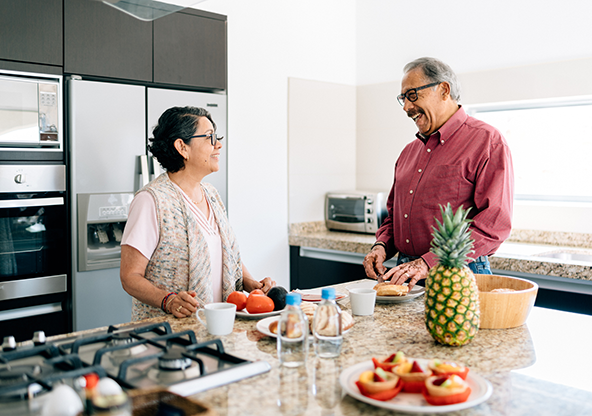 Healthy Hispanic elderly couple 