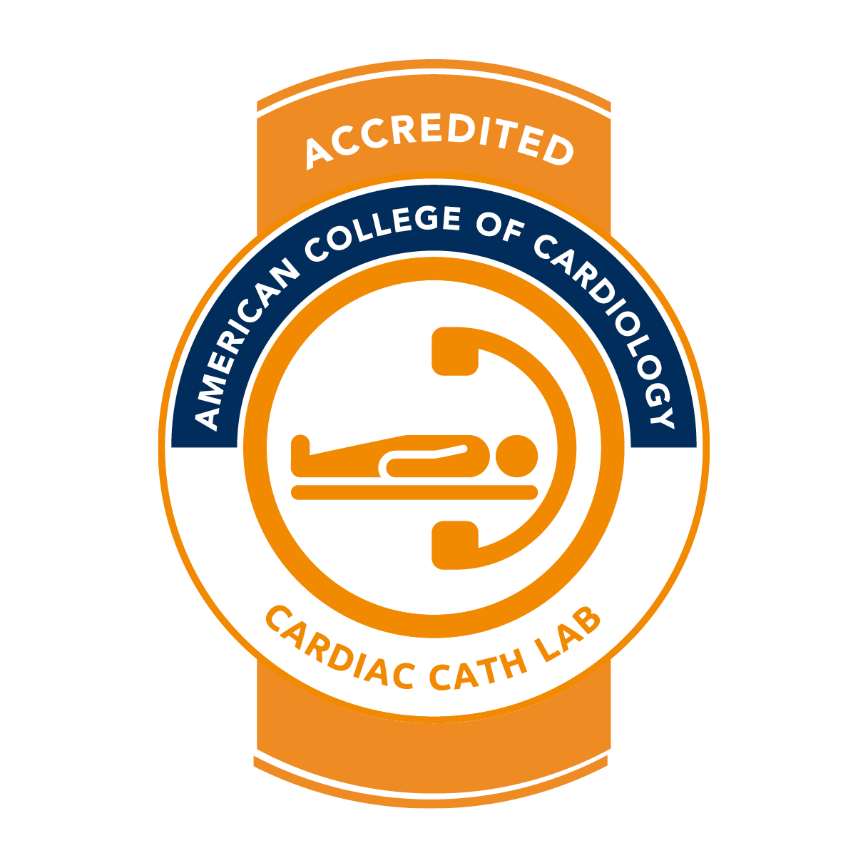 Seal showing that Louis and Peaches is accredited for Cardiac Cath Lab by the American College of Cardiology