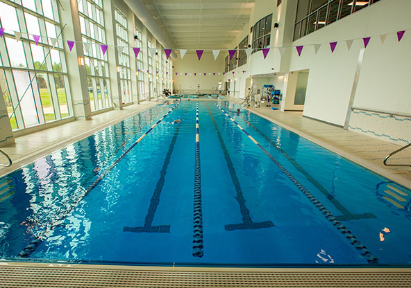 The lanes in the indoor pool at the Institute of Healthy Living in Longview
