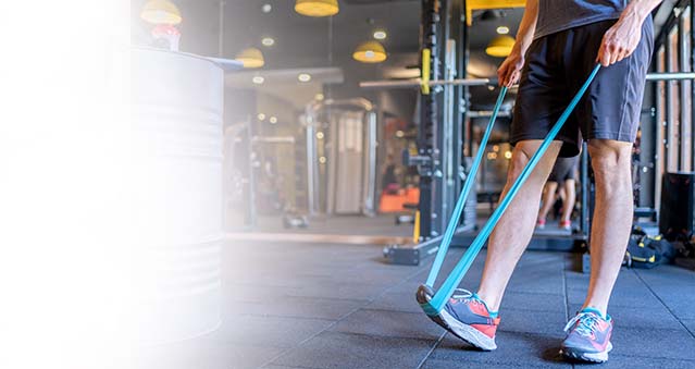 Man using an exercise band