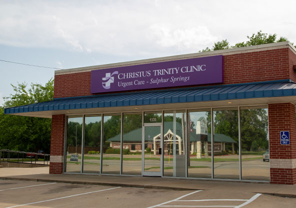 Image of the exterior of the CHRISTUS Urgent Care in Sulphur Springs.